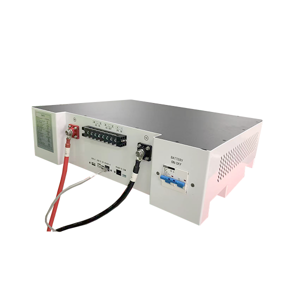Rear view of solar battery inverter for lithium solar batteries.